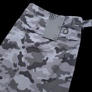 NEW G/Fore G4 Golf Performance Mens 34 x 7 Gray Camo Stretch Shorts
